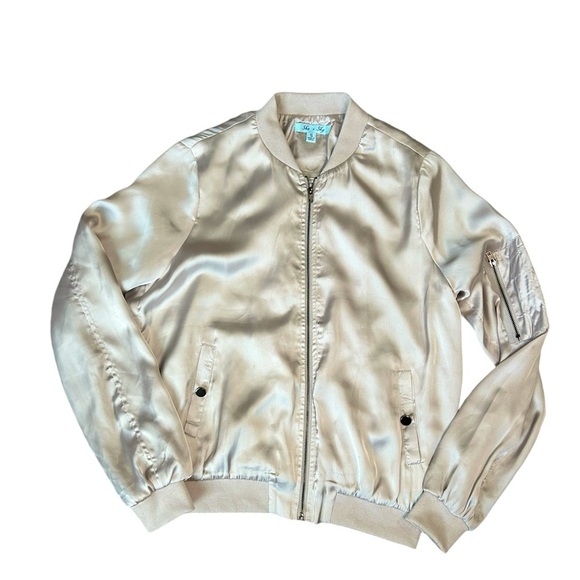 She + Sky lightweight silvery sheen fashion glam jacket size small - Picture 1 of 9